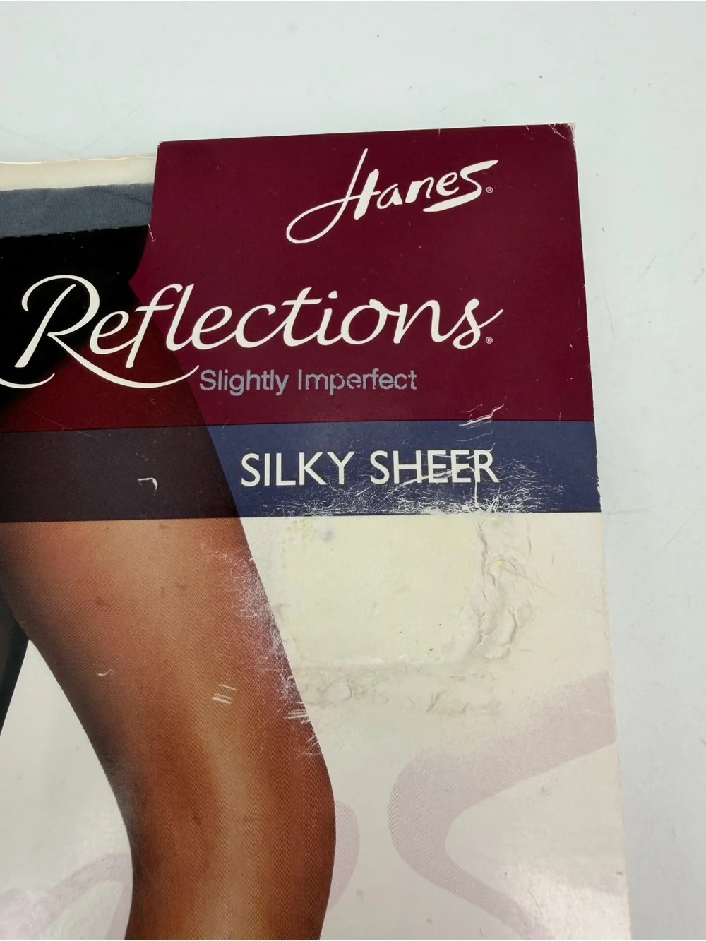 Hanes Pantyhose Size CD Silk Reflections VTG Silver Smoke Style 717- IMPERFECT